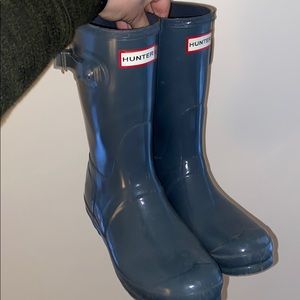Grey size 8 Hunter boots